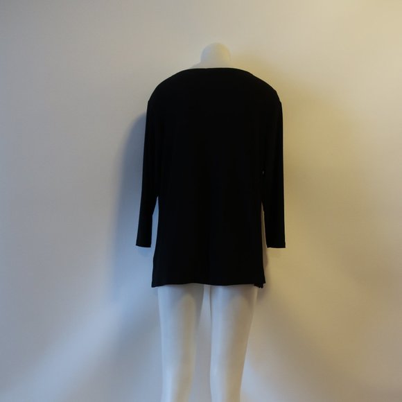 SIMPLI BLACK PULL-OVER BLOUSE TOP SZ XL * - Picture 7 of 10
